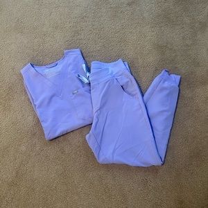 Figs Lavender Dew Slim Catarina and Zamora Jogger Scrub Set